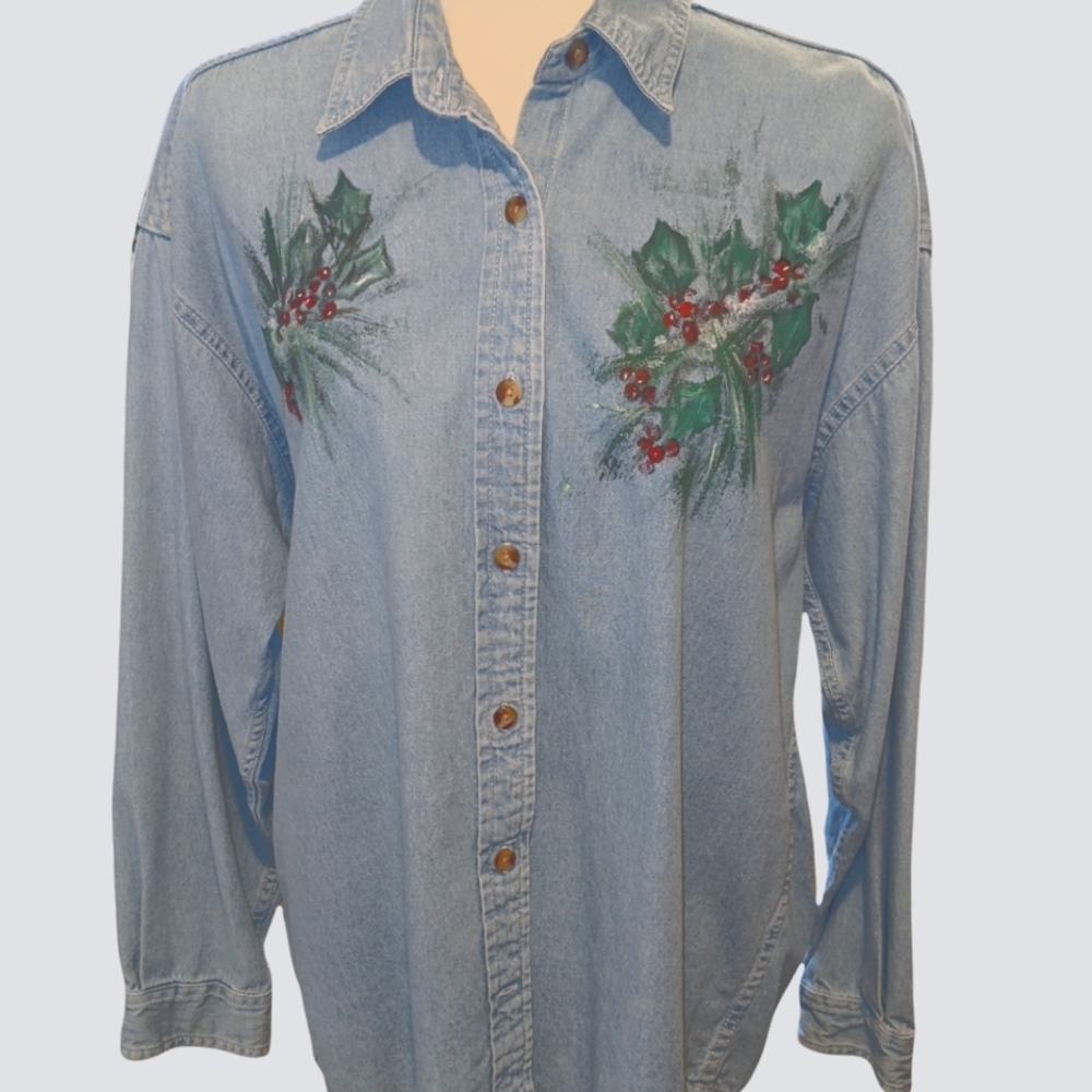 ULTRA CLUB COLLECTION DENIM HAND PAINTED SHIRT